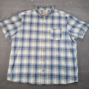 Red Head Vintage Plaid Shirt Short Sleeve Button‎ Up Casual Mens 3XL